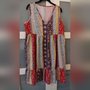 Boho still patchwork mini dress